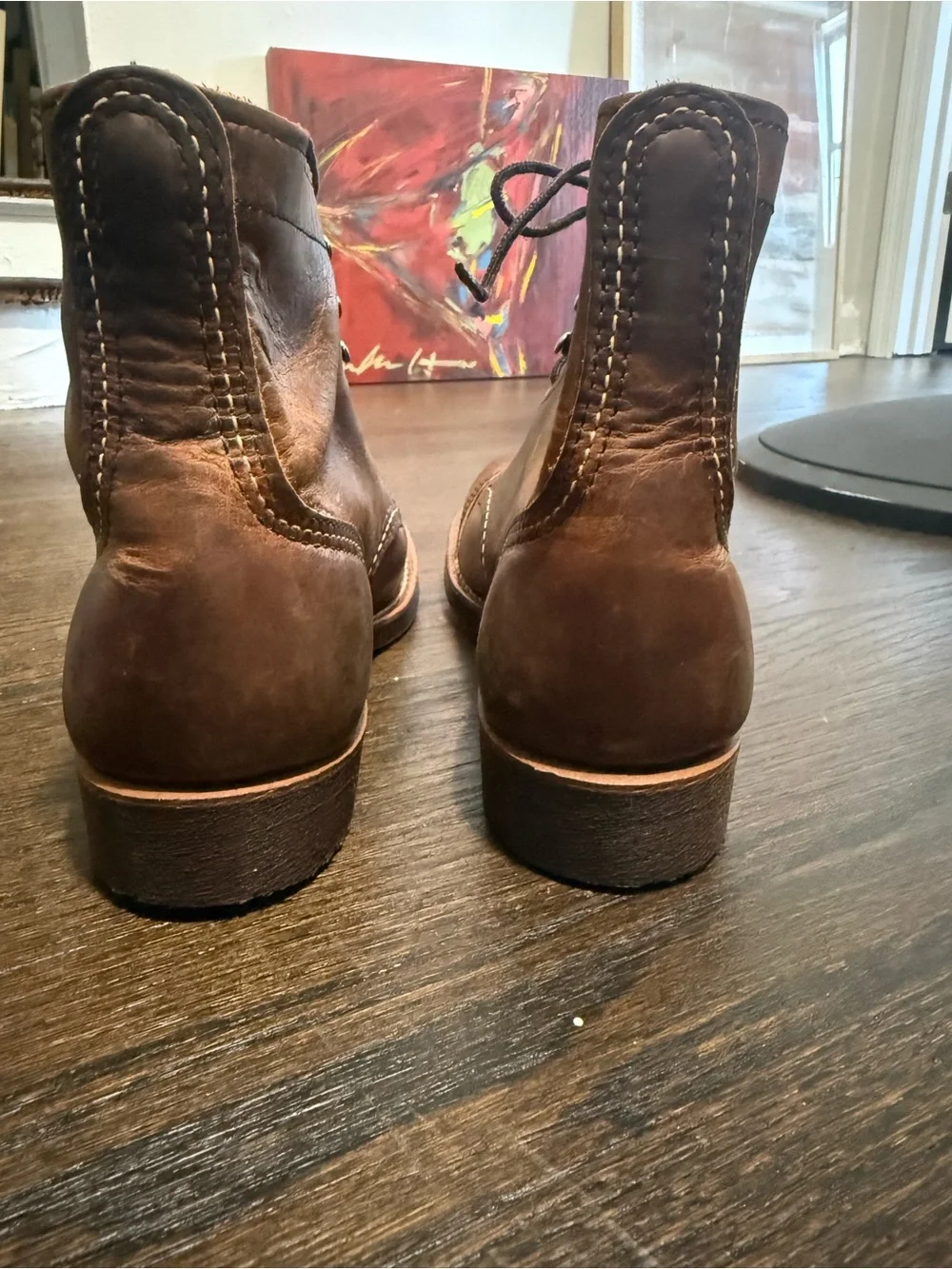Red Wing Shoes Brown Leather Lace-Up Cap-Toe Boots